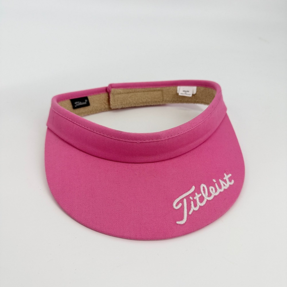 Titleist Golf Visor Women OS Pink Adjustable Hook and Loop Golf Sporty Preppy